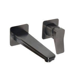 Just Taps HIX Single Lever Wall Mounted Basin Mixer Brushed Black