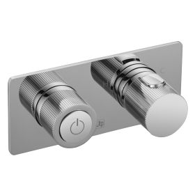 Just Taps Thermostatic concealed push button 2 outlet shower valve Chrome
