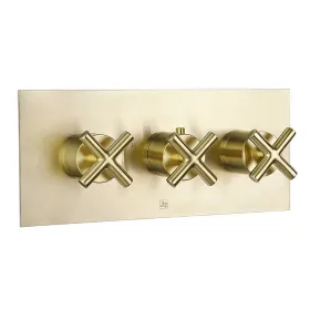 Just Taps Solex Thermostatic Concealed 3 Outlet Shower Valve, Horizontal