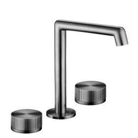 Just Taps 3 hole deck mounted basin mixer Brushed Black