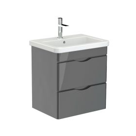 Saneux INDIGO 2-drawer unit gloss grey for 60cm basin
