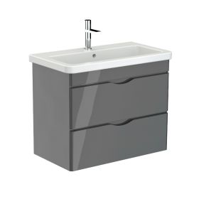 Saneux INDIGO 2-drawer unit gloss grey for 80cm basin