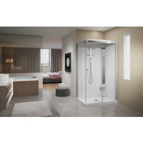 Novellini Crystal 2P120x80 Thermostatic Sliding Door Shower Enclosure