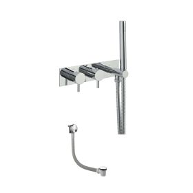 Just Taps Round Thermostat with Attached Handshower and Bath Filler