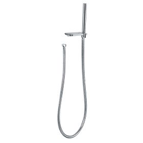 Flova Annecy round hand shower set with shelf shower bracket, KI036 hand shower and KI201 hose