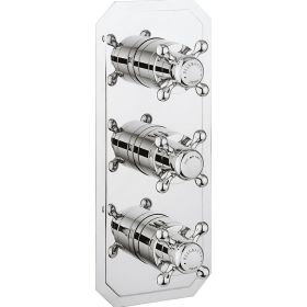 Crosswater  Belgravia 2 Outlet 3 Handle Concealed Thermostatic Shower Valve Portrait