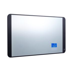 Just Taps Rectangular Digital Matt Black Mirror 500mm H x 900mm W LED and Bluetooth