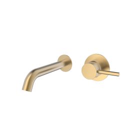 Saneux COS Wall Mounted Mixer – 2 Plates – Brushed Brass