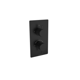 Saneux COS 1 way thermostatic shower valve kit with knurled handles – Matte Black