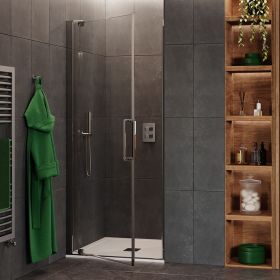 Crosswater Optix 10 Polished Stainless Steel Pivot Shower Door