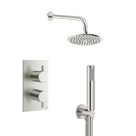 Crosswater MPRO Brushed Stainless Steel Fixed Head Shower Pack with Handset – 200mm