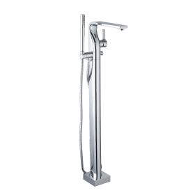 Just Taps Curve Single Lever Floor Standing Bath Shower Mixer With Kit