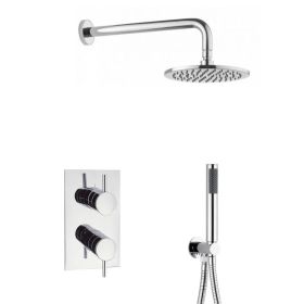 Crosswater Kai Shower Valve Pack with Fixed Head and Handset - 200mm