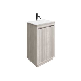 Crosswater Flute 470 Floor Standing Unit with Ice White Glass Basin