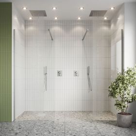 Crosswater Gallery 10 Brushed Stainless Steel Double Wetroom Screen