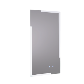 Just Taps Glance Rectangular LED Illuminated Bathroom Mirror 800mm H x 450mm W - Chrome
