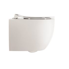 Crosswater Glide II Matt White Wall Hung Short Projection Rimless Toilet & Soft Close Seat