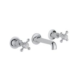 Just Taps Grosvenor Cross 3 Hole Basin Mixer Brass with nickel finishing – 145mm