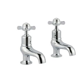Just Taps Grosvenor Pinch Basin Mixer With Pop Up Waste-Brass With Chrome Finishing