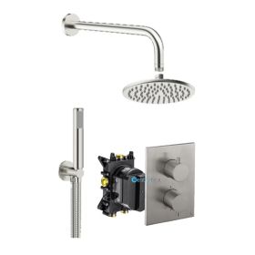 Crosswater MPRO Crossbox 2 Outlet Thermostatic Shower Valve Bundle Stainless Steel