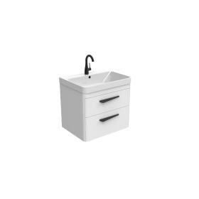 Saneux HYDE 60cm 2 drawer wall mounted unit – Matte White