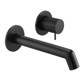 Just Taps Wall mounted basin mixer with lever Matt Black