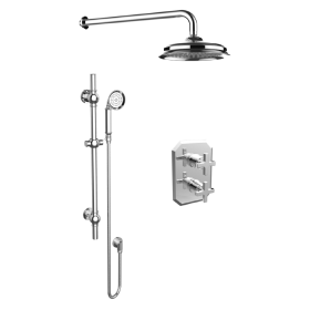 Saneux Cromwell 2 Way Shower Kit with slider rail – Cross Handle