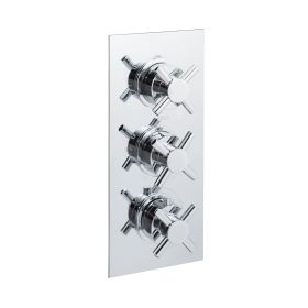 Just Taps Plus Cross Thermostatic Concealed 3 Outlet Shower Valve
