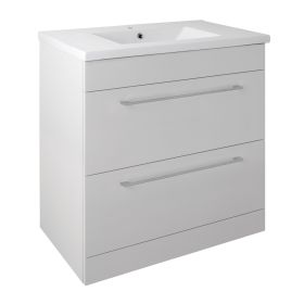 Just Taps Pace 800 Floor Mounted Unit with Drawers and Basin – White
