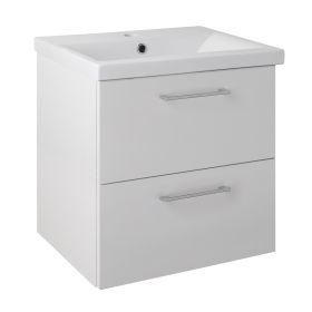 Just Taps Pace 500 Wall Mounted Unit with Drawers and Basin – White