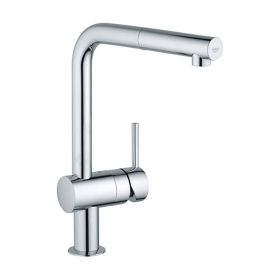 Grohe Minta Monobloc Chrome Kitchen Sink Mixer Tap With Pull Out Spout