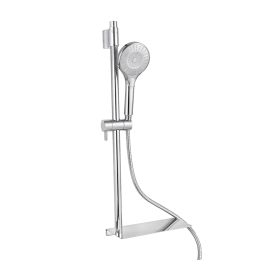 Just Taps Aqua slider rail with built-in shelf and push-button multifunction Handset-Chrome