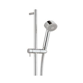 Just Taps Techno slide rail with single function shower Handset and shower hose-Chrome