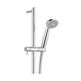 Just Taps Techno Slide Rail With Tosca Single Function Shower Handle and Shower Hose - Chrome
