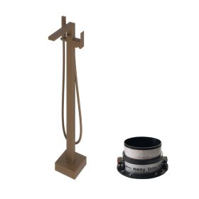 Abacus Plan Bath Shower Mixer Freestanding With Easy Box Brushed Bronze 