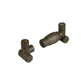 Tissino Hugo Dual Fuel Valves - Wall Plumbing Connection with Thermostatic Head - Arabica