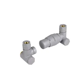 Tissino Hugo Dual Fuel Valves - Wall Plumbing Connection with Thermostatic Head - Lusso Grey