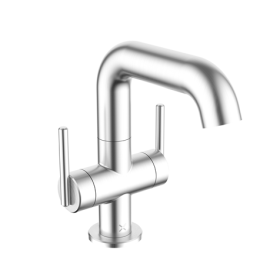 Crosswater 3ONE6 Lever 316 Stainless Steel Basin 2 Handle Mixer Swivel Spout