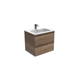 Saneux UNI 60cm 2 drawer wall mounted unit – English Oak