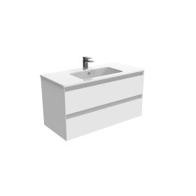 Saneux UNI 100cm 2 drawer wall mounted unit – Matte White