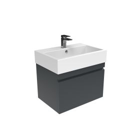 Saneux MATTEO 60cm 1 drawer wall mounted unit – Gloss Grey