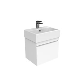 Saneux MATTEO 50cm 1 drawer wall mounted unit – Gloss White