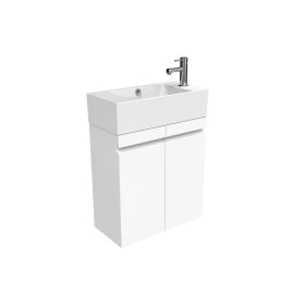 Saneux MATTEO 51cm 2 door wall mounted cloakroom unit – Gloss White