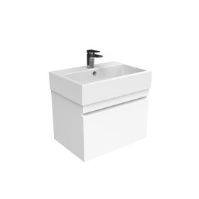 Saneux MATTEO 60cm 1 drawer wall mounted unit – Gloss White