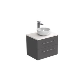 Saneux AUSTEN 60cm 2 drawer wall mounted unit – Matte Iron Grey