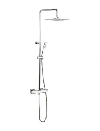 Crosswater Atoll Square Multi-Function Thermostatic Shower Valve, Fixed Head & Pencil Shower Kit
