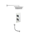 Just Taps Square Thermostat with Overhead Shower and Bath Filler
