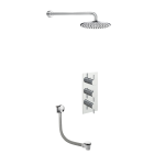 Just Taps Round Thermostat with Extractable Hand Shower and Bath Filler