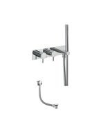 Just Taps Round Thermostat with Attached Handshower and Bath Filler