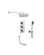Just Taps Square Thermostat with Overhead Shower